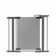 Reer - Poarta de siguranta prin presiune DesignLine Puristic Cu plexiglas, 76-96 cm din Metal, Gri