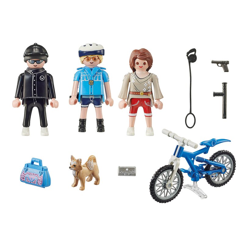 Playmobil - set de constructie politist pe bicicleta city action