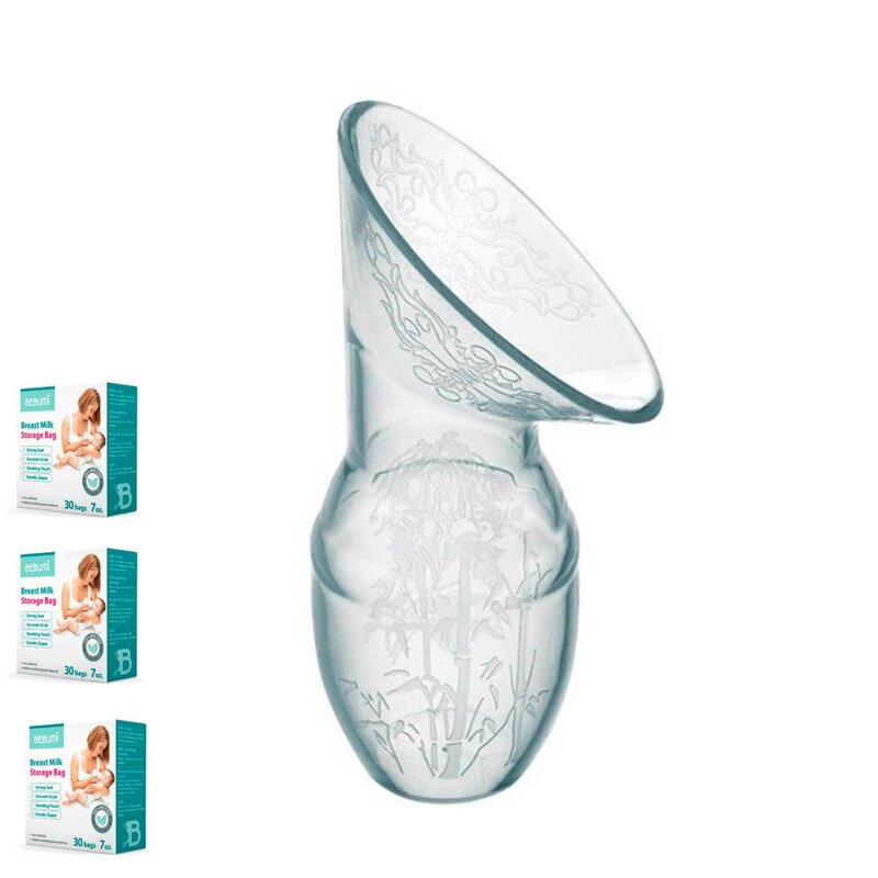 Bebumi - pompa de san manuala silicone + 90 pungi