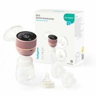 Pompa electrica de san, BabyOno, Pico, Handsfree, USB-C, Oprire automata, Autonomie completa pana la 2 h, Husa pentru depozitare, Biberon 280 ml inclus, Ecran tactil, Transparent/Roz