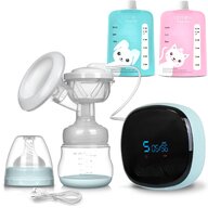 Pompa electrica de san, BL-904, Modul de stimulare, Aspirare si functie masaj, Cu 2 pungi depozitare lapte matern, Berdsen, Verde