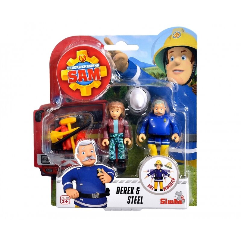 Simba - pompierul sam set figurine derek si steele cu accesorii