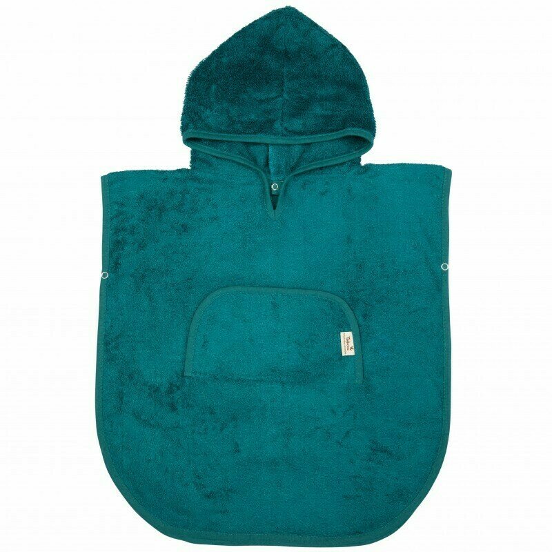 Timboo - poncho , deep lake, cu anchior, cu capsa, din bambus, 50x45 cm, turcoaz