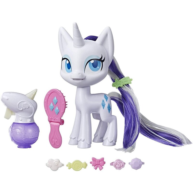 Hasbro - Figurina Poneiul Magic Rarity , My Little Pony , Cu par care creste si isi schimba culoarea, Alb