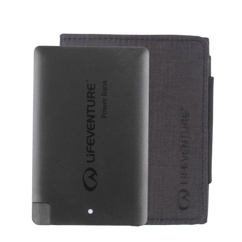 Lifeventure - portofel compact tri-fold cu protectie rfid si acumulator extern 2500ah