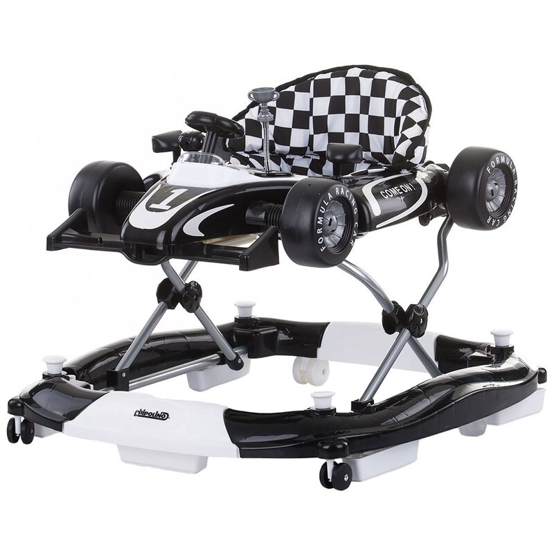 Chipolino - premergator interactiv racer pliabil, 4 in 1, alb/negru