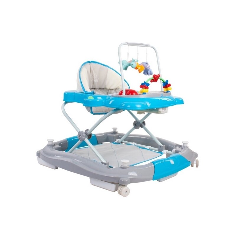 Premergator interactiv pisicuta 021 cu functie de balansoar, albastru/gri