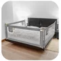 Protectie laterala pat, Primabobo,Classic, 140 cm, Inaltime reglabila 73-92 cm, Cu plasa respirabila, Prevazuta cu un buzunar, Gri - 7