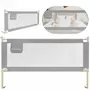 Protectie laterala pat, Primabobo,Classic XXL, 160 cm, Inaltime reglabila 68-98 cm, Cu plasa respirabila, Prevazuta cu un buzunar, Gri - 4