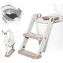 Reductor cu scarita, Primabobo, Pentru toaleta, Potrivit pentru toaletele rotunde, Scaun din spuma, Inaltime intre 44-48.5 cm, Rezistent, Alb/Auriu - 1