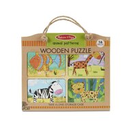 Melissa & Doug - Puzzle din lemn Animalele Puzzle Copii, pcs  16