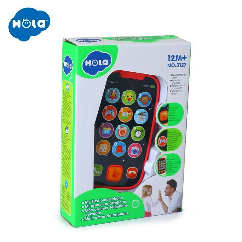 Jucarii bebe - primul meu telefon smart roz cu muzica si lumini