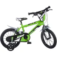 Bicicleta copii, Dino Bikes, R88, Cu roti ajutatoare, 14 inch, Cadru din otel, Pana la 115 cm, Green