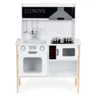 Bucatarie din lemn cu sunete, accesorii si LED-uri Ecotoys PLK537