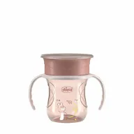 Canuta 360, Chicco, Perfect Cup, Anti-Scurgere, Manere ergonomice, Detasabile, Capacitate 200 ml, Compatibila cu masina de spalat vase, Fara BPA, 12 luni+, Roz