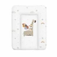 Saltea de infasat, Ceba Baby moale Giraffe, Fara ftalati, 70 x 50 cm, Alb/Bej