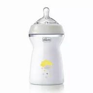 Biberon anticolici, Chicco, Natural Feeling, Plastic, Cu tetina Din silicon moale, Pentru hranire alternativa, Potrivit pentru nou-nascuti si sugari, Fara BPA, 330 ml, 6 luni+, Bej