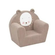 Fotoliu din burete, New Baby, Pentru copii, Din tesatura de catifea reiata, Cu husa detasabila, Materiale certificate Oeko Tex Standard 100, Leu