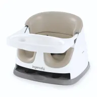 Scaun inaltator, Ingenuity, 2 in 1, Pliabil, Utilizare atasat de scaun sau individual pe podea, Pana la 22 kg, Fara BPA, 6 luni+, Maro