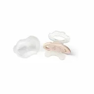 Jucarie pentru dentitie, BabyOno, Suprafata ce permite aplicarea de gel pentru gingii, Se poate pune in frigider pentru racire, Fara BPA, Din silicon, 3 luni+, Bej/Roz