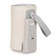 Incalzitor biberoane, Lionelo, ThermUp Go Plus, Portabil, Cu aspect elegant, Temperatura constanta pana la 24 h, Incarcare USB, Bej