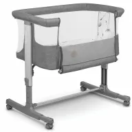 Patut co-sleeper, Lionelo, Aurora, Cu leganare si setare unghiulara, Pana la 9 kg, Gri