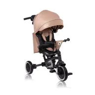 Tricicleta copii, Lionelo, Tris Plus, Pliabila, Multifunctionala, Pana la 25 kg, Inclinare spatar in fata si in spate, Suport picioare, Control al directiei, Scaun reversibil, Rotire 360 grade, Conform cu EN71, 9 luni-5 ani, Bej
