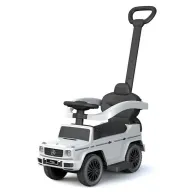 Masinuta de impins, Baby Mix, Mercedes Benz G-Class G63, Cu maner de impins detasabil, Cu protectii laterale, Cu suport pentru picioare, Cu melodii si claxon, Cu suport jucarii sub sezut, 24 luni+, White