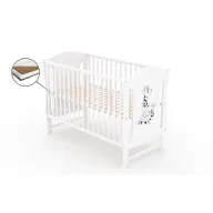 Patut fara sertar VESSANTI Zuza Alb + Saltea Cocos 8 cm