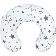Perna alaptare, New Baby, Stelute, Cu husa detasabila, Din bumbac, 125x16 cm, Gri