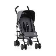 Carucior sport, Petite&Mars, Musca, Cu spatar reglabil, Capotina XXL, Usor, 7.9 kg, 6 luni+, Conform cu standardul european de securitate EN 1888:2018, Gri