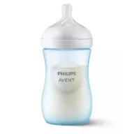 Biberon, Philips Avent, Natural Response, 1 luni+, 260 ml, Fara BPA, Anticolici, Albastru