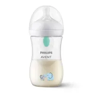 Biberon, Philips Avent, Natural Response, Cu supapa AirFree, 1 luni+, 260 ml, Fara BPA, Anticolici, Elefant