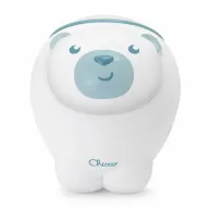 Proiector de pat, Chicco, Urs polar, 2 in 1, Cu muzica si sunete naturale, Functie de activare si dezactivarea proiectie, 2 trepte de volum, 13x13x14.5 cm, Albastru