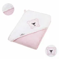 Black Friday - Reduceri Prosop de baie, Bocioland, Cu gluga, 100% bumbac, 80x80 cm, Teddy Bear, Pink Promotie