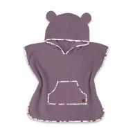 Poncho baie, Qmini, Cu gluga, buzunar si urechi, Materiale certificate Oeko Tex Standard 100, 4 - 7 ani, Heather