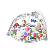 Qmini - Salteluta interactiva Abby , Cu muzica, 20 bile, 6 jucarii , Pentru activitati educationale, din Poliester, 85x85 cm, Multicolor, Resigilat