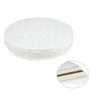 Saltea pentru patut copii, Waldin, Cocos, potrivita pentru Patut Evolutiv 7in1 Oval, Mini, 73 x 73 x 10 cm
