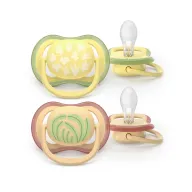 Set 2 suzete bebelusi, Philips Avent, Ultra Air, Ortodontice, Silicon moale, Ventilate, Senzatie naturala, Fara BPA, 0-6 luni, Verde/Rosu