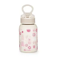 Sticla termos lichide, Petite&Mars, Twinkling Fairy, Din otel inoxidabil, Cu mentinere de temperatura calda pana la 12 h, Rece pana la 24 h, 350 ml, Fara BPA, Cu maner de transport, 12 luni+, Bej/Roz