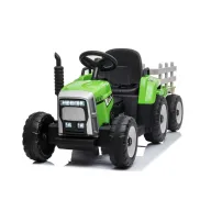 Tractor electric pentru copii, Baby Mix, 2 motoare, 12V, Cu lumini LED si sunete, Telecomanda parentala, Erick Green