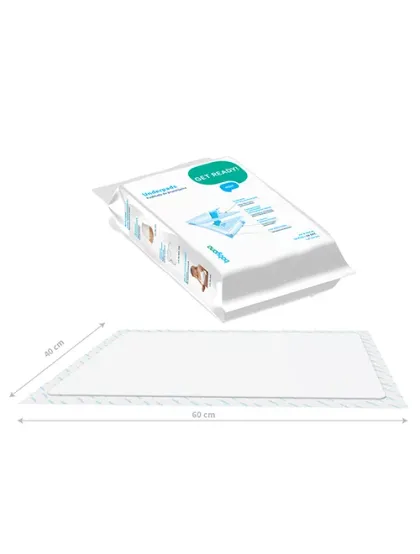 Set 10 bucati scutece, BabyOno, Aleze, De unica folosinta, Dimensiune 40x60 cm, Alb