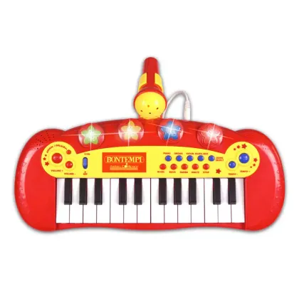 Orga electronica, Bontempi, Cu 24 clape si microfon, Alimentare cu baterii tip R6/AA 1,5 V, 3+, Multicolor