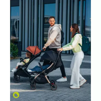 Carucior sport, Lionelo, Cloe, Cu accesorii, Cadru din aluminiu, Pana la 22 kg, Usor, Pliere compacta pentru avion, cu o singura mana, Ideal pentru toate tipurile de suprafete, 6 luni+, Maro