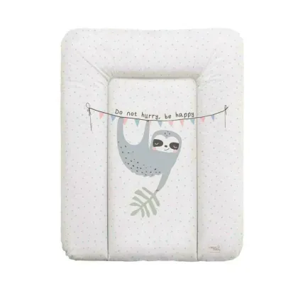 Saltea de infasat, Ceba Baby moale lenesul Candy Andy, Fara ftalati, 70 x 50 cm, Alb/Gri