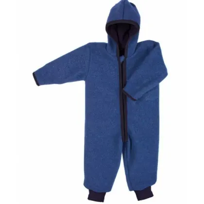 Indigo 74/80 - Overall din lana merinos organica - tumble/boiled wool - Iobio
