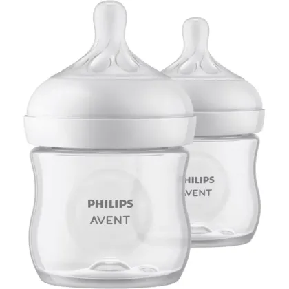 Biberon anticolici, Philips Avent, Natural Response, 125 ml, 0-3 luni, 2 bucati, Alb