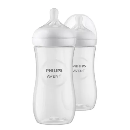 Biberon anticolici, Philips Avent, Natural Response, 330 ml, 3 luni+,  2 bucati, Alb
