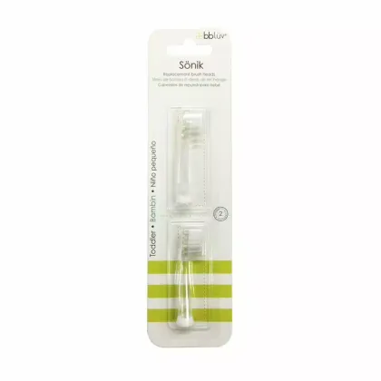 Set capete de schimb, BBluv, Pentru periuta electrica, Sonik, 0-18 luni, 2 bucati, Transparent