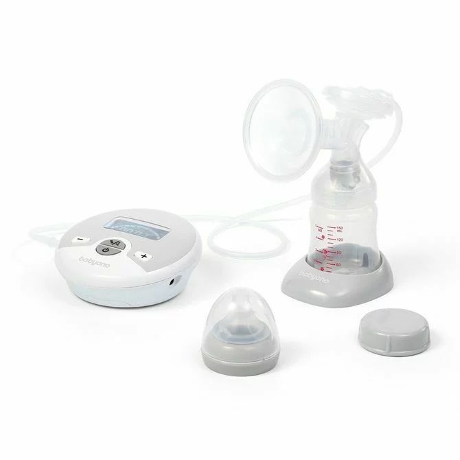 Pompa electrica san, BabyOno, Nurse Pro, Cu afisaj LCD, Cu 2 faze si 10 niveluri de aspiratie, 0 luni+, Grey